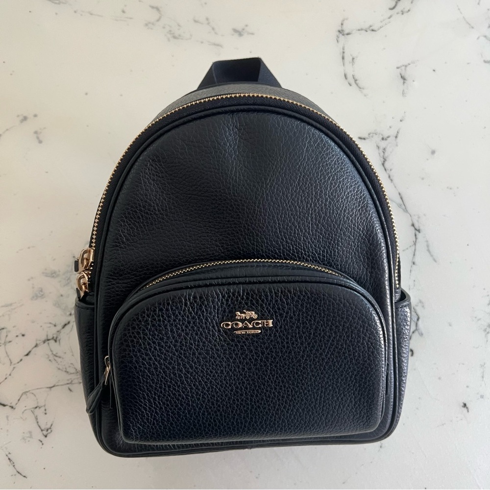 COACH Mini Court Backpack Black Leather C8603